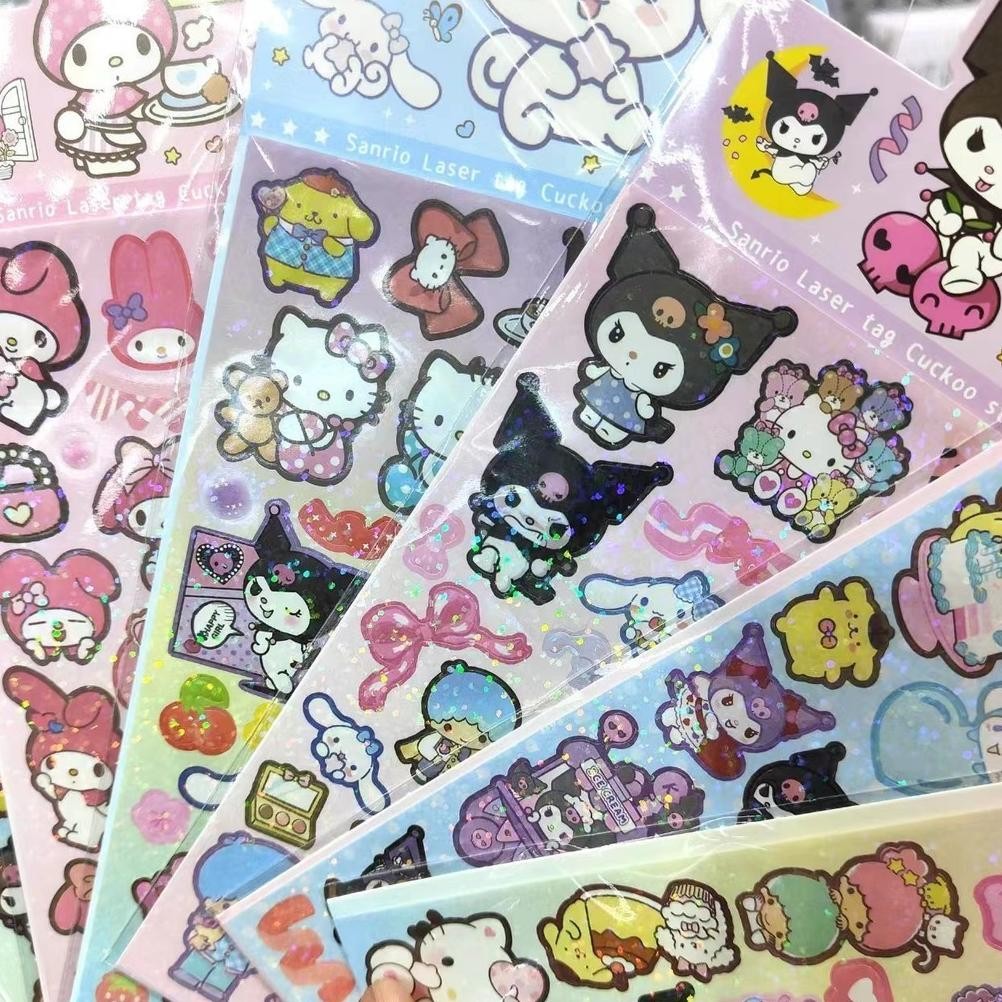 

[original] sticker hologram sanrio glitter stiker panjang karakter tempel dekorasi hiasan aksesoris [terlaris] [terbaik]