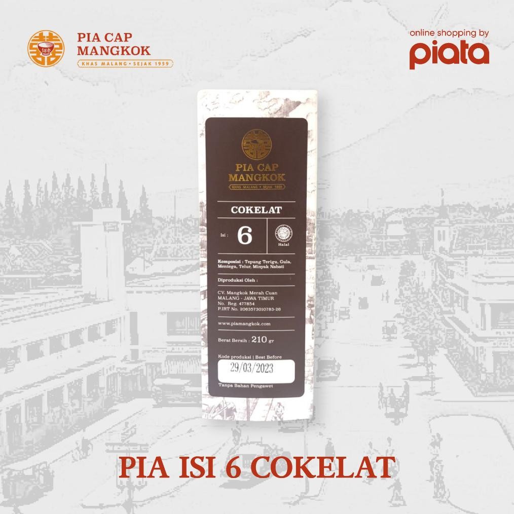 

[Official Store] Pia Cap Mangkok Tidar, Oleh Oleh Khas Malang, Bakpia Fresh from Oven, Rasa Cokelat Isi 6, Pia Cokelat Kering, Camilan Sehat, READY STOCK nUg