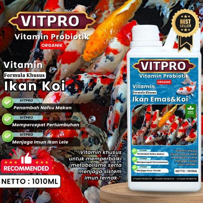 

Terlaris [Vitpro] Vitamin Probiotik Booster Pelet Pakan Ikan Koi Blitar Louhan Arwana Mas Koki Cupang Guppy, Mempercepat Pertumbumbuhan Dan Menjaga Kesehatan Ikan 1010Ml