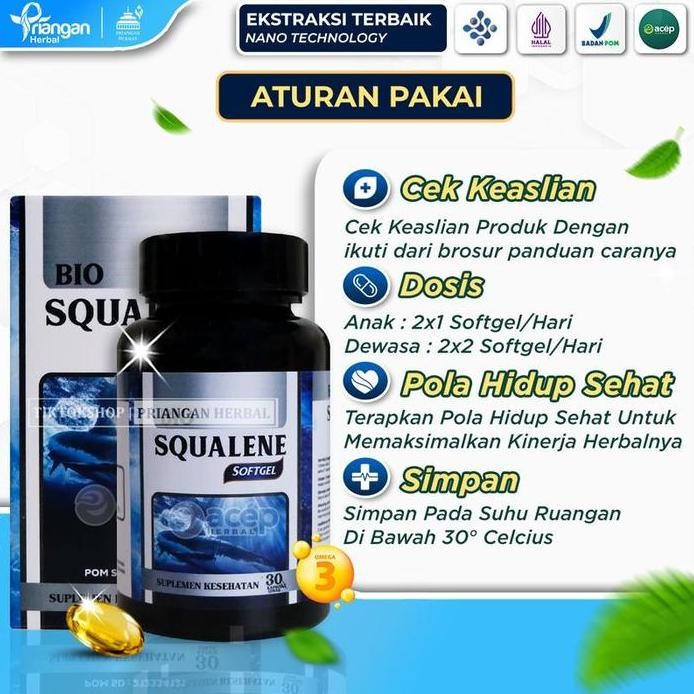 

Terlaris Priangan Herbal - Bio Squalene Vitamin Dha Omega 3 Herbal Esktrak Minyak Ikan Hati Hiu Isi 30 Softgel Jh