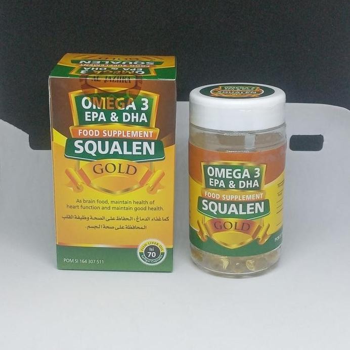 

Terlaris Omega 3 Squalen Gold Al Jazira Minyak Ikan Plus Fish Oil Vitamin Otak Anak - 70 Softgel - Omega 3 Squalen