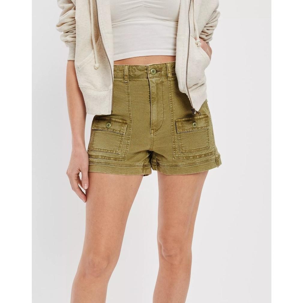 American Eagle Ae High-Waisted Boyfriend Cargo Short | Celana Pendek Kargo - 5846