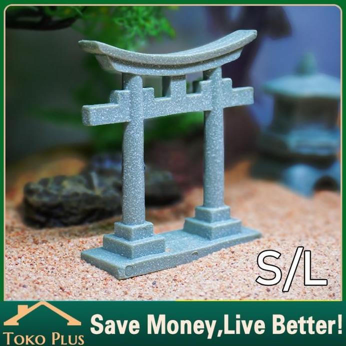 Terlaris Ornamen Aquarium Miniatur Torii Gerbang Gapura Dekorasi Hiasan Aquarium