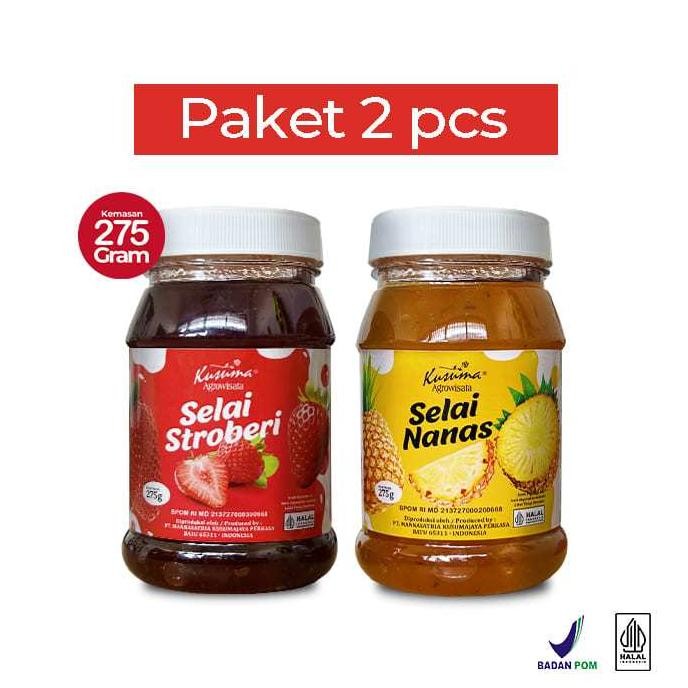 

Kusuma Agrowisata Selai Strawberry & Selai Nanas 275gr - Paket 2 Pcs AST nUg