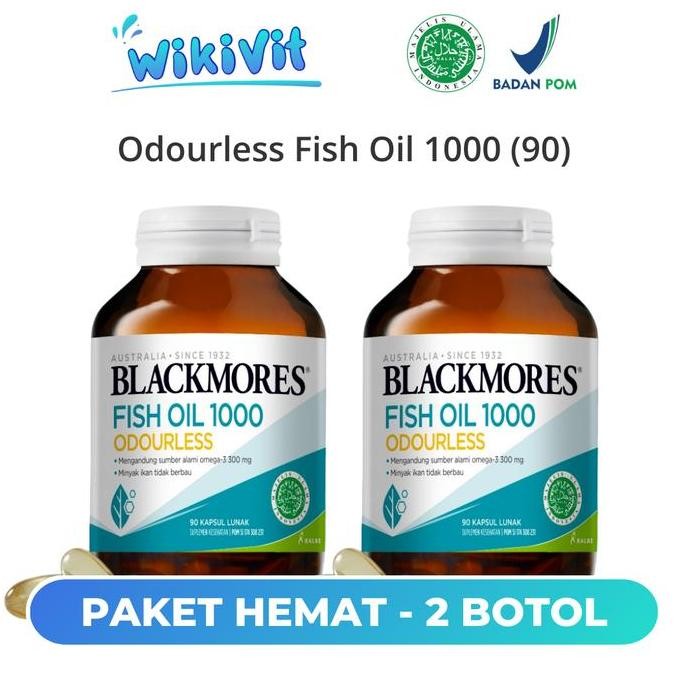 

Terlaris 2 Botol | Blackmores Odourless Fish Oil 1000 90 Kapsul Lunak - Halal Bpom Kalbe / Blackmores Fish Oil 1000 Odourless 90 Softgel Capsules / Minyak Ikan Blackmores / Suplemen Omega 3 Epa Dha / Vitamin Kesehatan Jantung, Kolesterol, Dan Daya Tahan