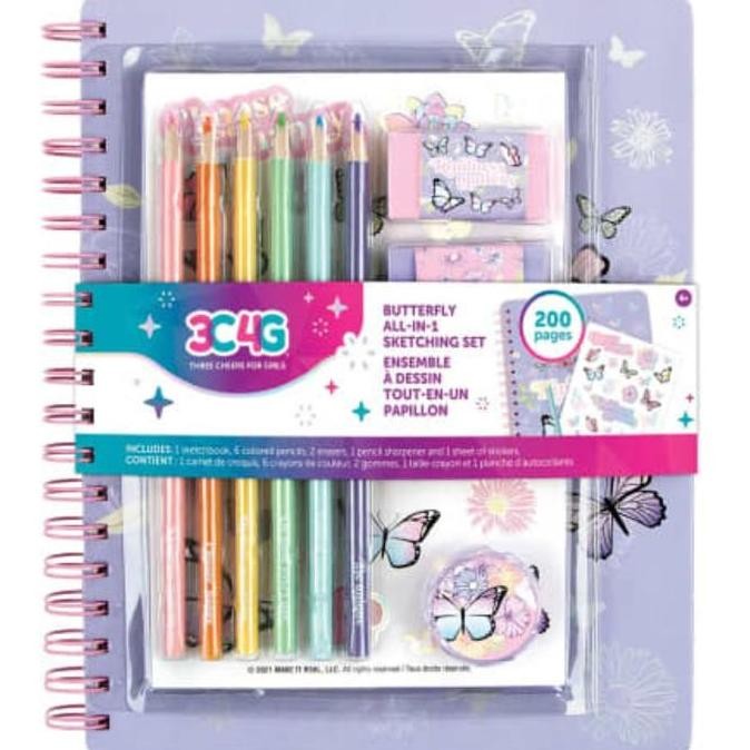 

Mainan Anak Sketchbook Make It Real 3C4G Butterfly All in 1 Sketching Set