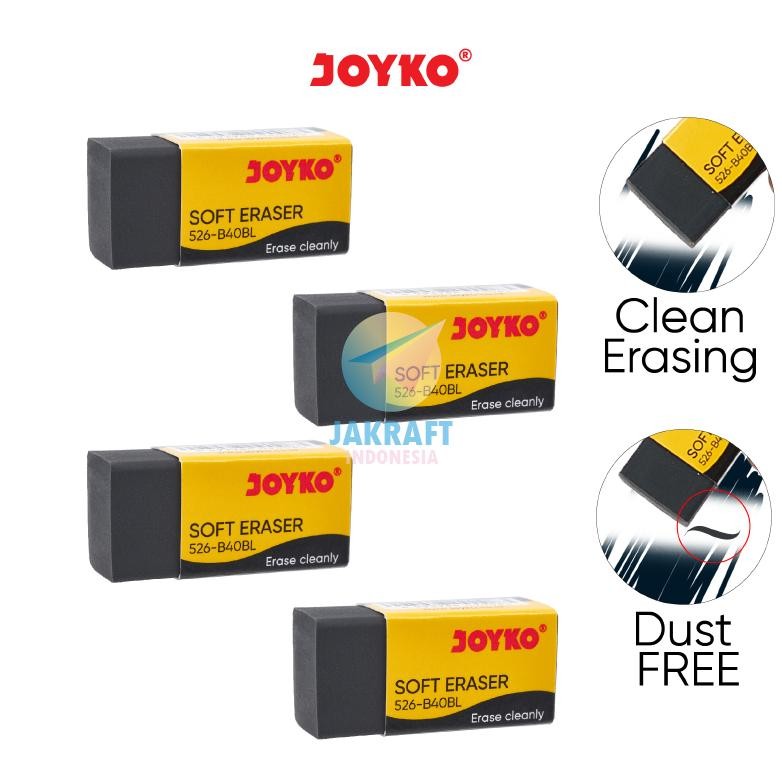 

RB (40 Pcs) GROSIR Penghapus Pensil Hitam Black Kecil JOYKO 526-B40BL Small Rubber Eraser | PACK