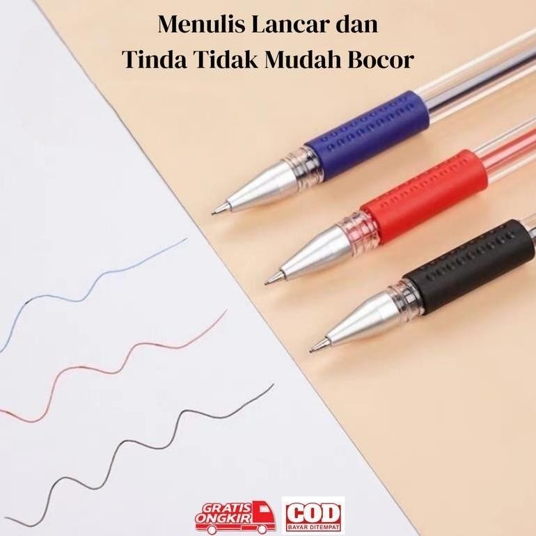 

RB (BISA Cod) 50 Pcs Pena Tanda Tangan Ujian, Pena Gel, Pena Khusus Siswa, Tinta Hitam Biru Merah, Siswa 0.5Mm Sederhana