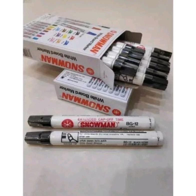 

RB Spidol WHITEBOARD SNOWMAN BG-12 (12 PCS) HITAM