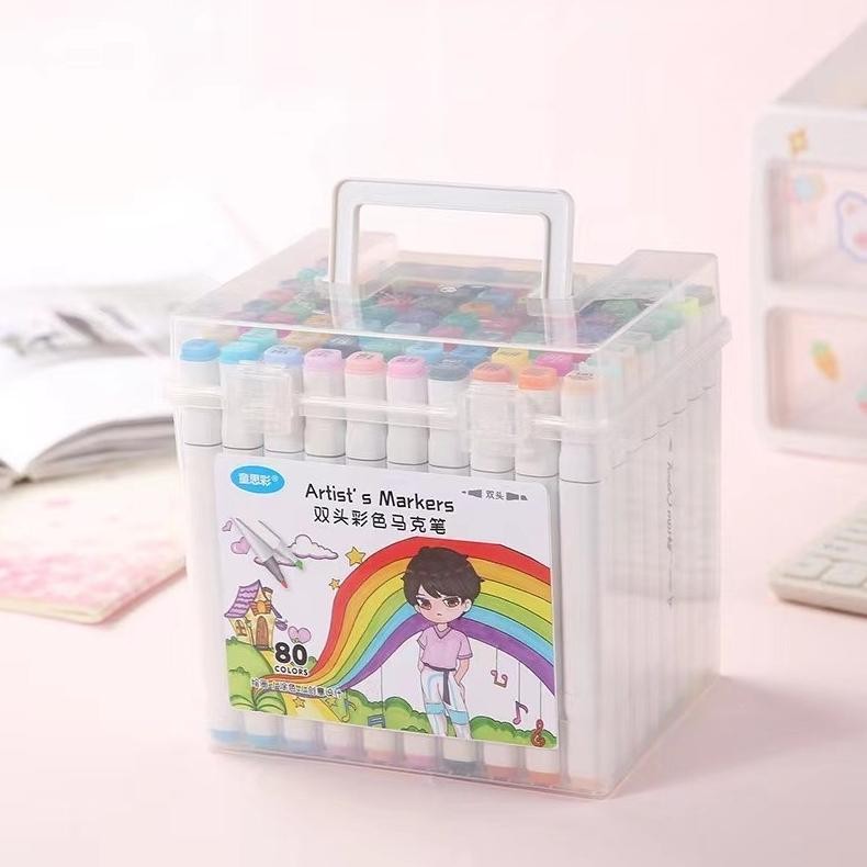 

RB Spidol Dual Side Fine Art Marker 12 / 24 / 30 / 36 / 40 / 48 / 60 / 80 / 168 / double headed marker set Multi Color