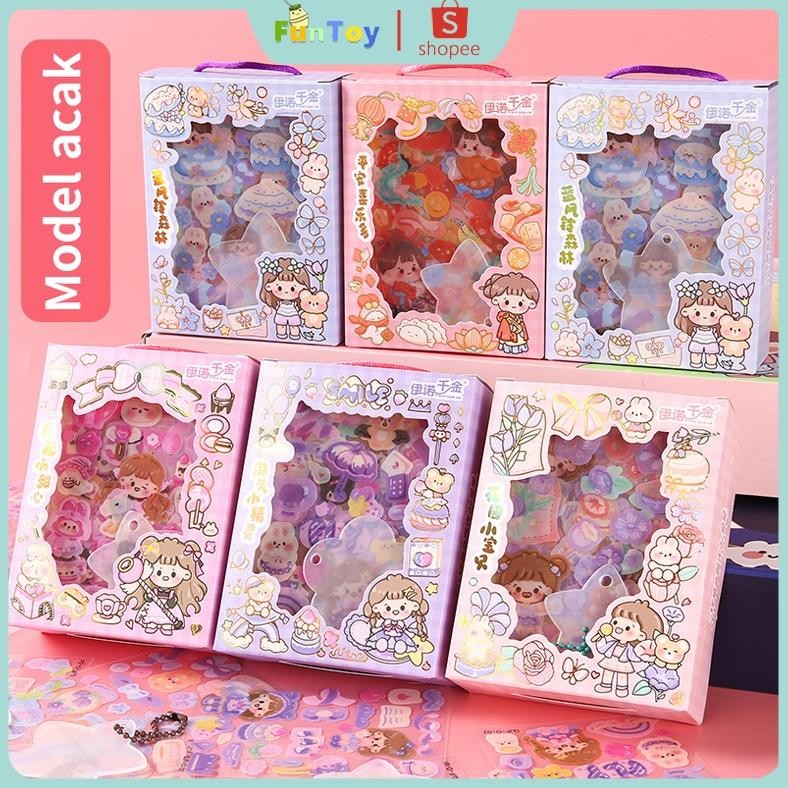 

Diy Mainan Stiker Gadis Aesthetic Dekorasi Buku Stiker Waterproof Kartun Stiker Motif Kartun Lucu Anti AirKotak Acak, Stiker Acak
