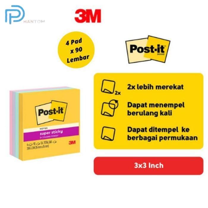 

BARU KTMSTORE 3M POST IT STICKY NOTES MEMO SWEETS 654-SS SWT 4 PAD 3X3" MEMO 450LBR