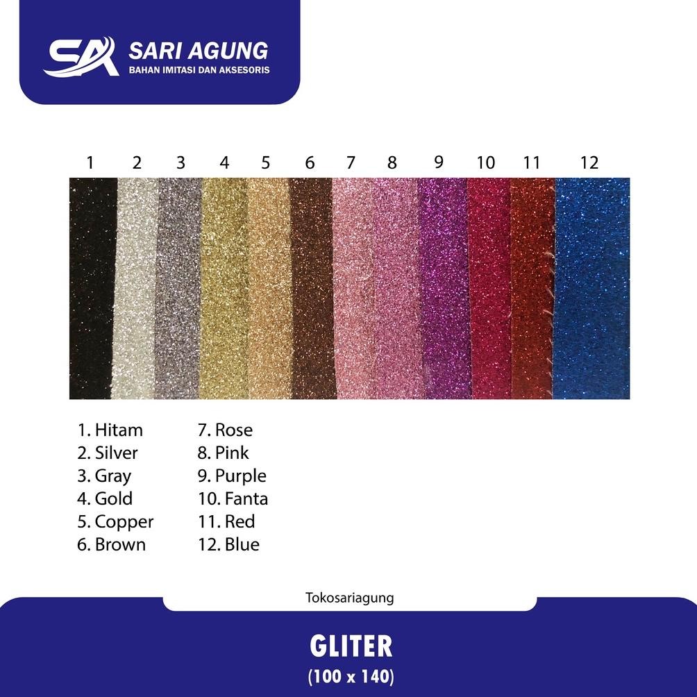 SY BAHAN PU GLITER (METER) KAIN GLITTER SINTETIS PASIR TEBAL KAKU