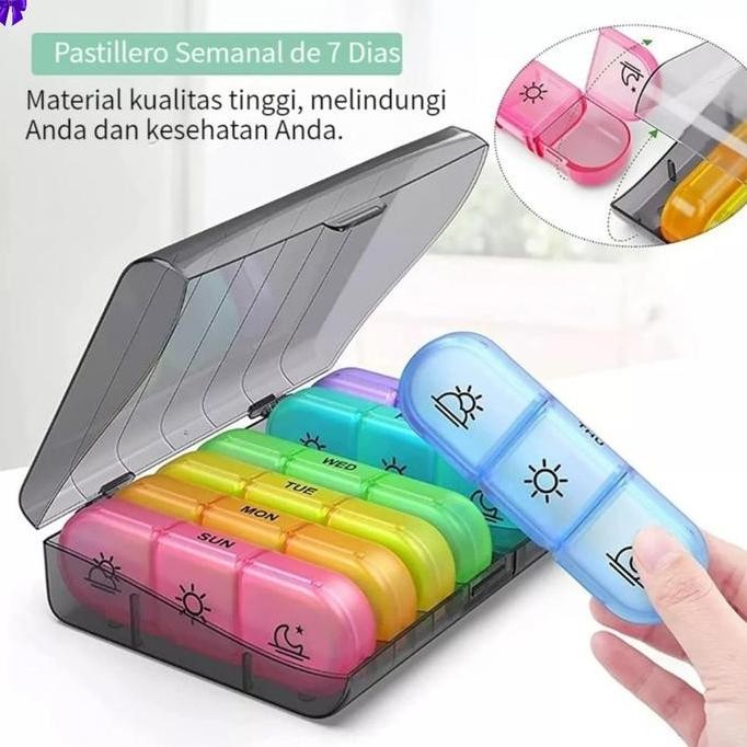 

Terlaris New Kotak Organizer Obat Pil / Vitamin / Ikan / Minyak Portable 21 Sekat 3 Hari Anti Air / Debu