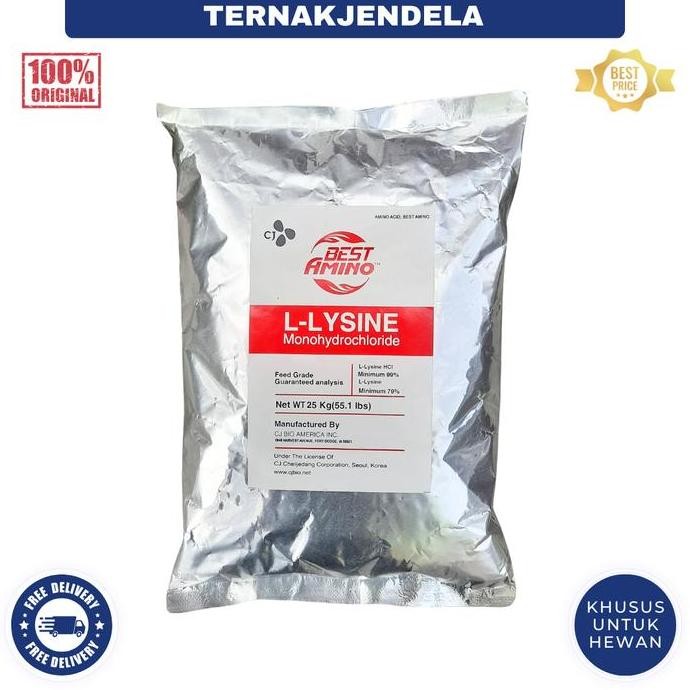 Terlaris Lysine 1 Kg - Suplemen Vitamin Kucing Anjing Udang Ikan Sapi Dan Ayam