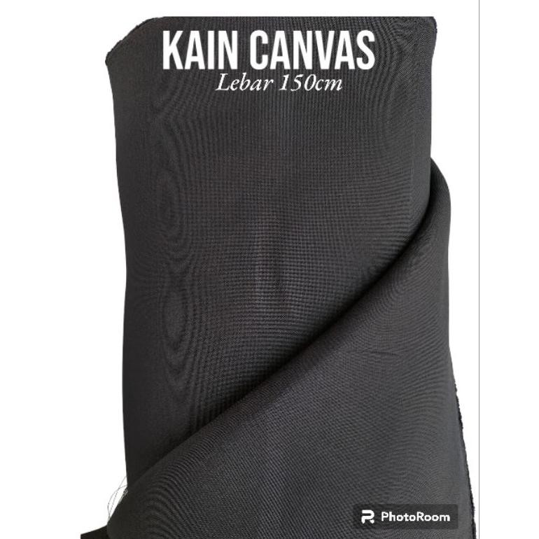 SY Bahan Kain Kanvas Hitam, Kain Sofa Canvas Meteran, Kain Polos Lebar 150cm
