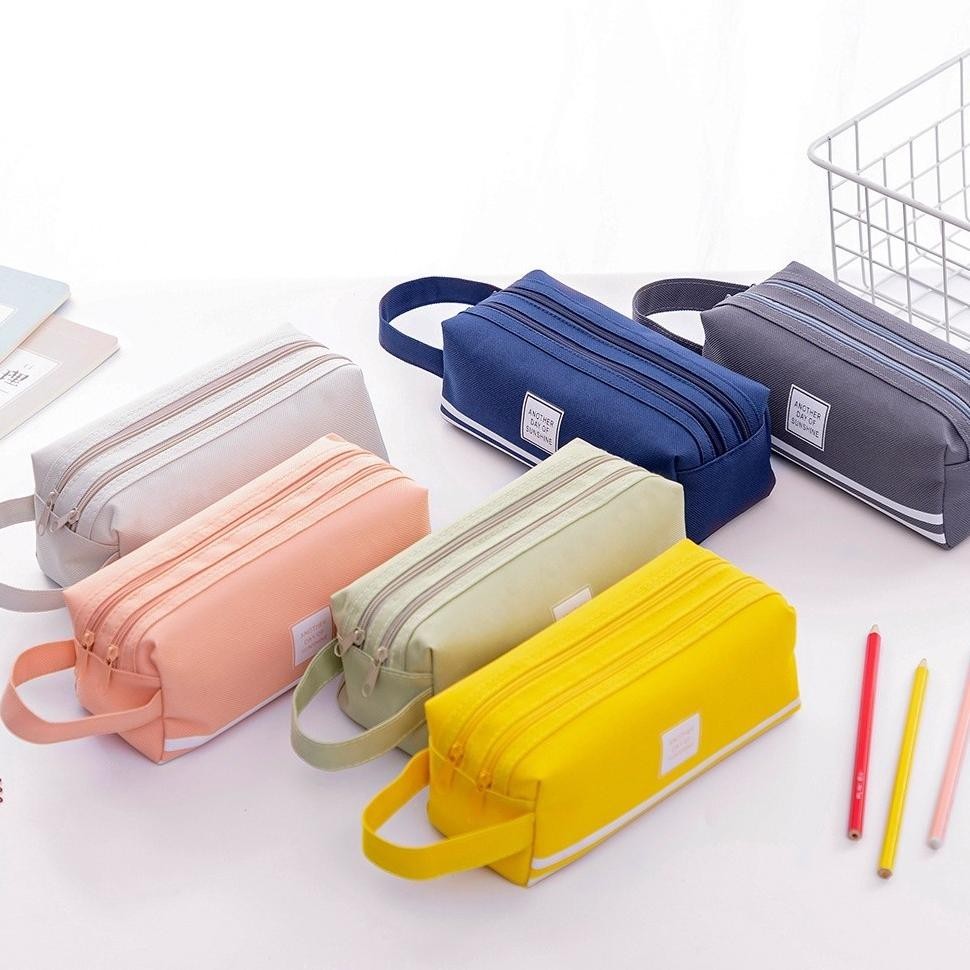 

Uk-68 Akb Kotak Pensil Dan Stationery Dual Zipper Dompet Pensil 2 Pouch Tempat Alat Tulis Perlengkapan Sekolah Dua Sisi Resleting