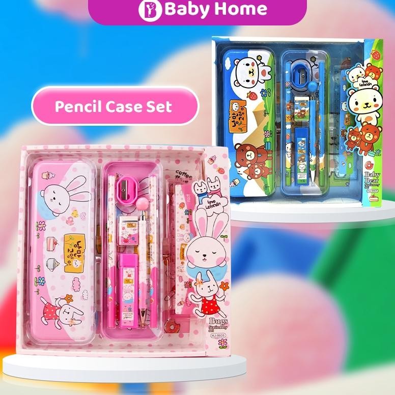 

RB Alat Tulis Kotak Pensil Anak Full Set 7In1 Cute Stationery Untuk Hadiah Anak / Sekolah / Kotak Pensil / Alat Tulis