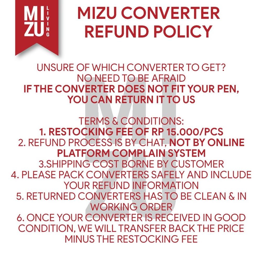 

RB Mizu Fountain Pen Ink Converter SCHMIDT INTERNATIONAL 2.3 2.6 3.4 ETC