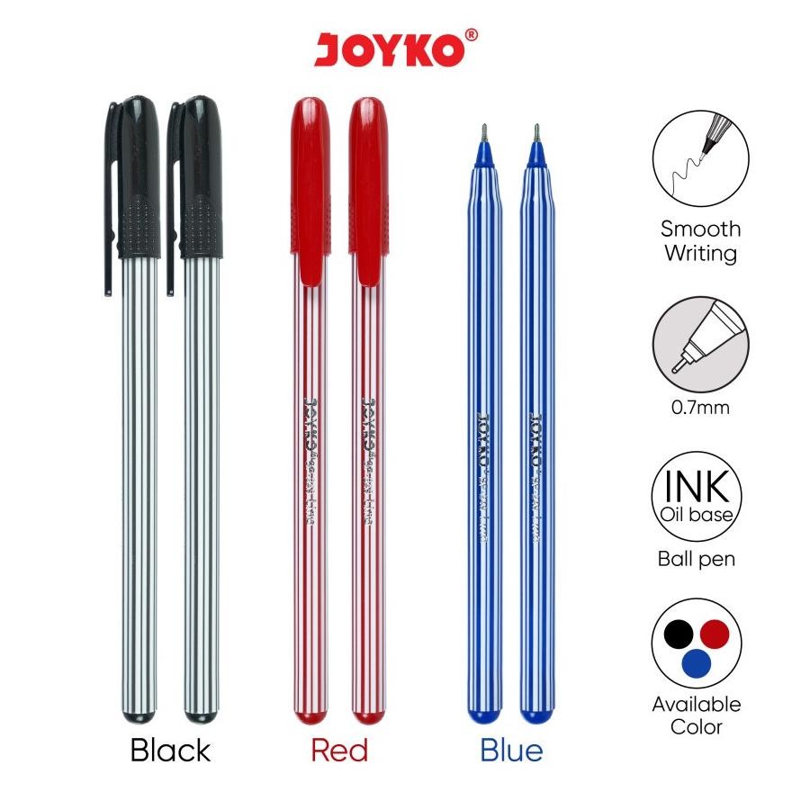 

''Terlaris" (12Pc) Ball Pen Pulpen Pena Joyko Bp-249 1 Box 12 Pcs Lino 0.7 Mm Murah