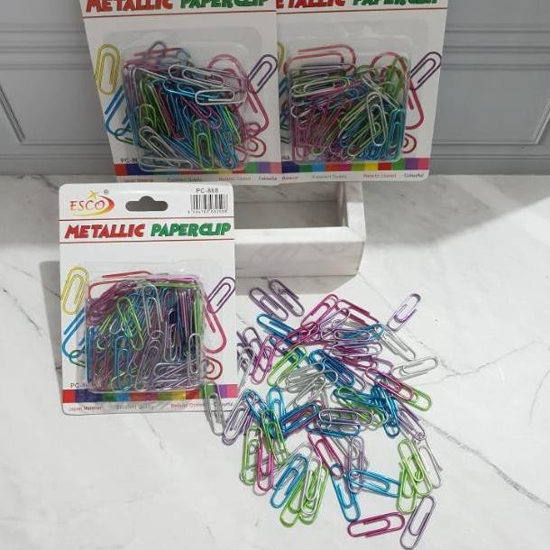 

''Terlaris" Paper Clip Metalik/Clip Metalik/Jepitan Kertas/Klip Kertas/Klip Warna/Paperclip/Metallic Murah
