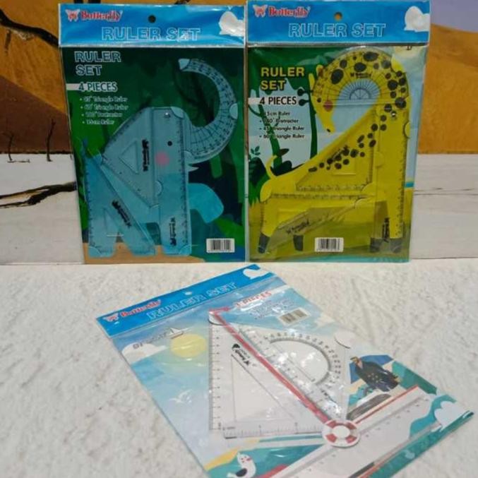 

''Terlaris" Garisan Matematika Animal/Penggaris Set/Animal Shape Drawing Ruler Butterfly Murah