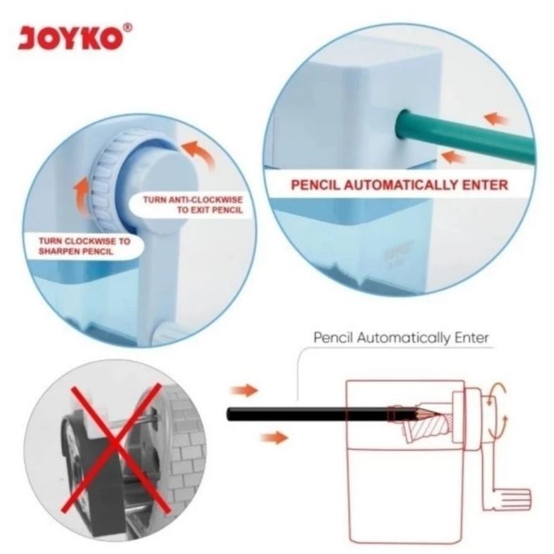 

Dg-4 Aw-96 Sharpener Anti Slip Joyko A156 Serutan Putar / Rautan Pensil A 156 Viral