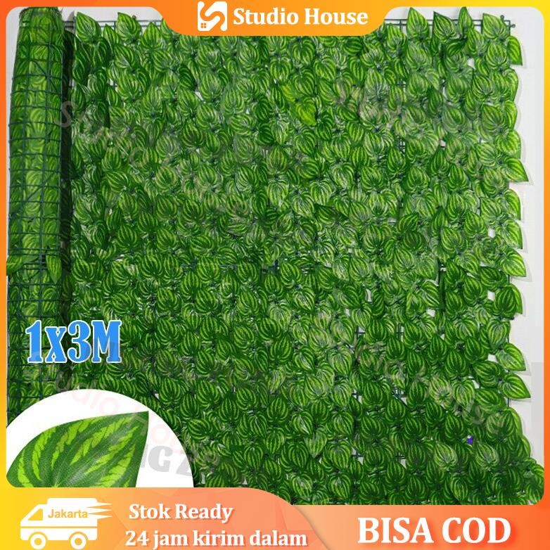 1M x 3M Daun plastik rambat dinding/Daun Dinding semangka/ Daun artifisial /daun rambat plastik 10 m