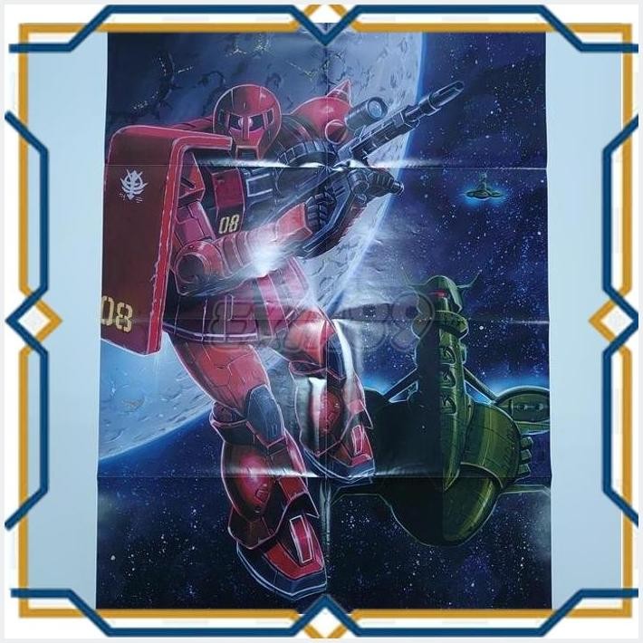 [exi] gundam the origin ms-05s zaku i char's customize poster original 68554