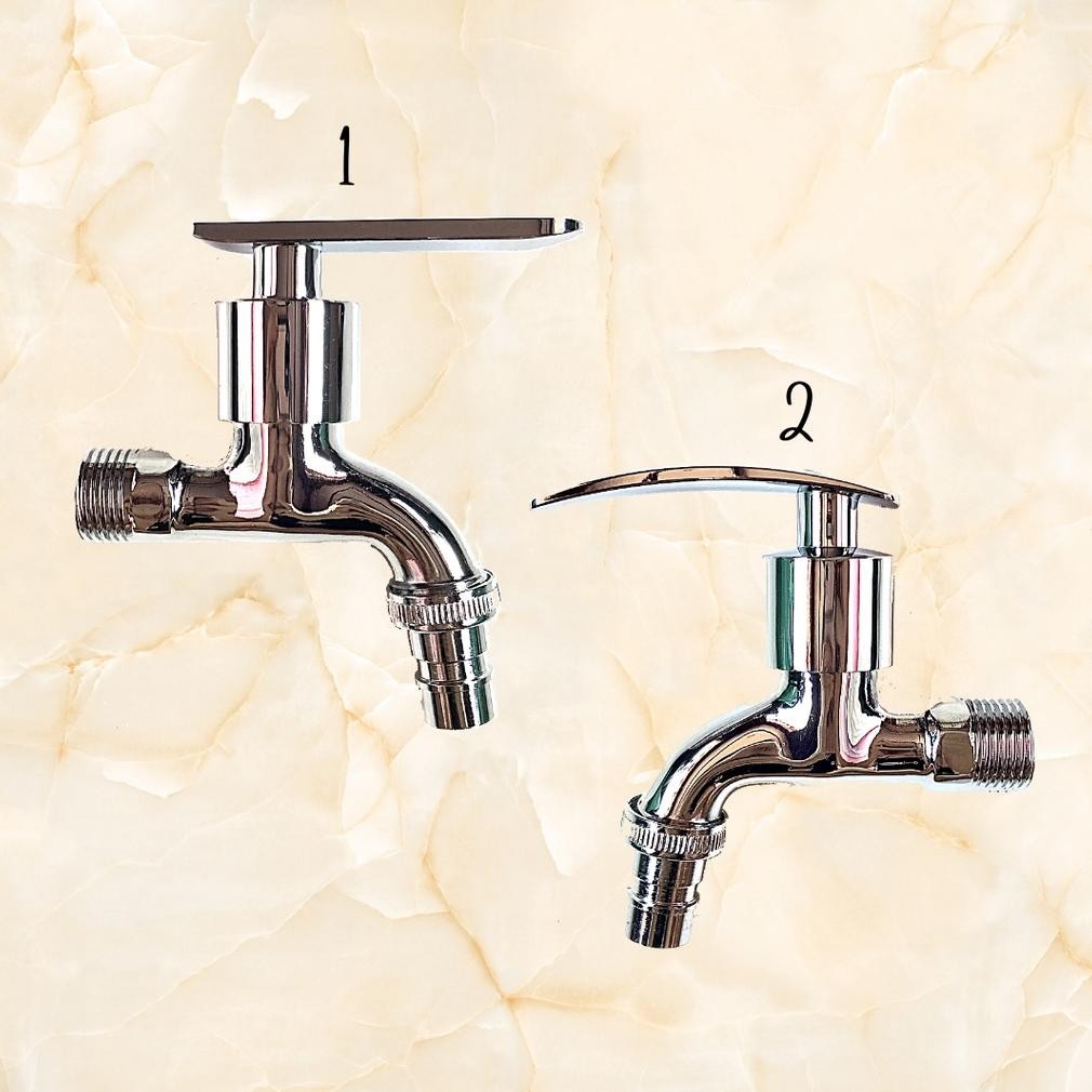 [TERMURAH] Kran Air Taman Cuci Tangan Tembok Stainless Chrome 1/2" Engkol VOLK