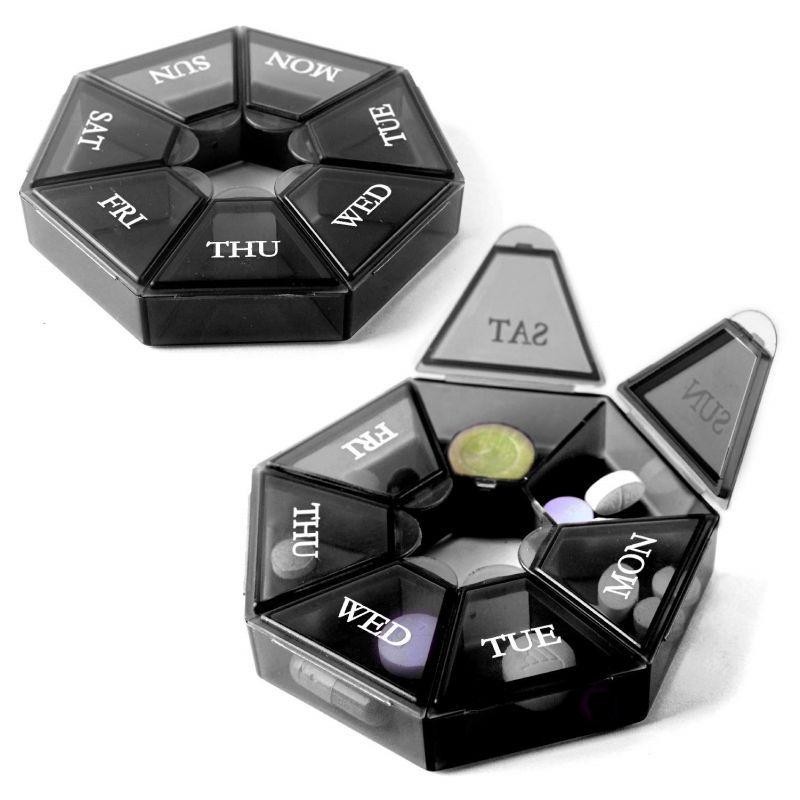 Kotak Obat Harian Kotak Obat 7 Hari Model Bulat Kotak Kotak Obat Pil Mini Portable