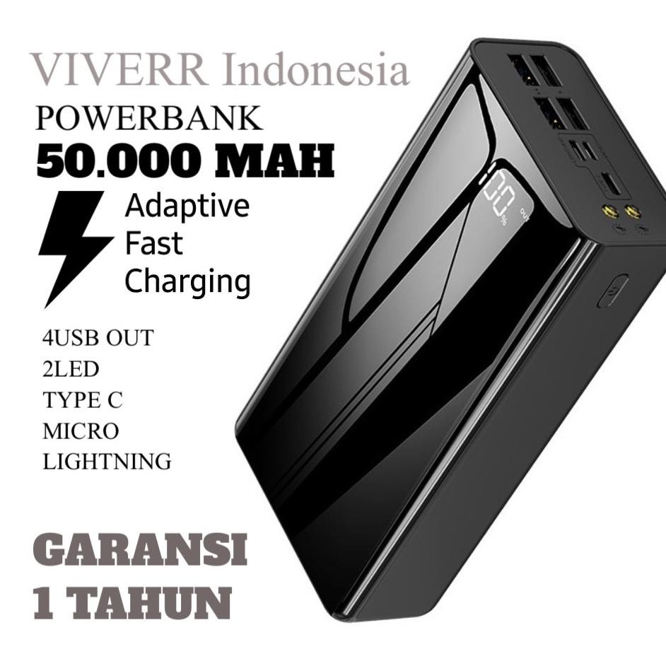 Powerbank VIVERR 50.000 mAh Kapasitas Besar Original Garansi 1 Tahun