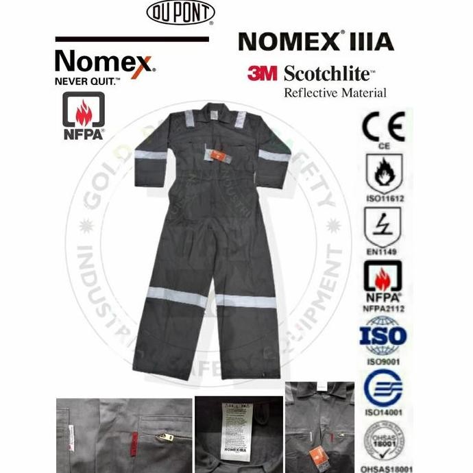 . Coverall Nomex 3A Safety Wearpack Nomex IIIA Nomex 3a Coverall FR