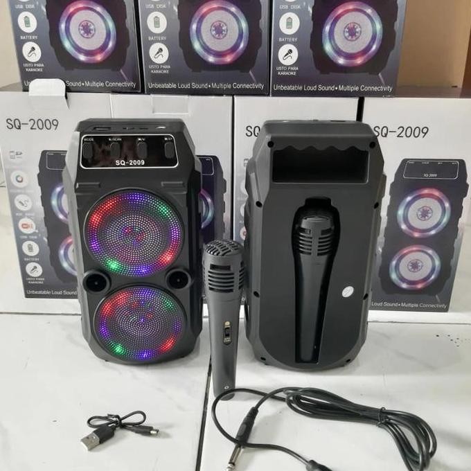 SQ2009 Speaker c Karaoke Bonus c Dengan Lampu Disko Ajeb Ajeb