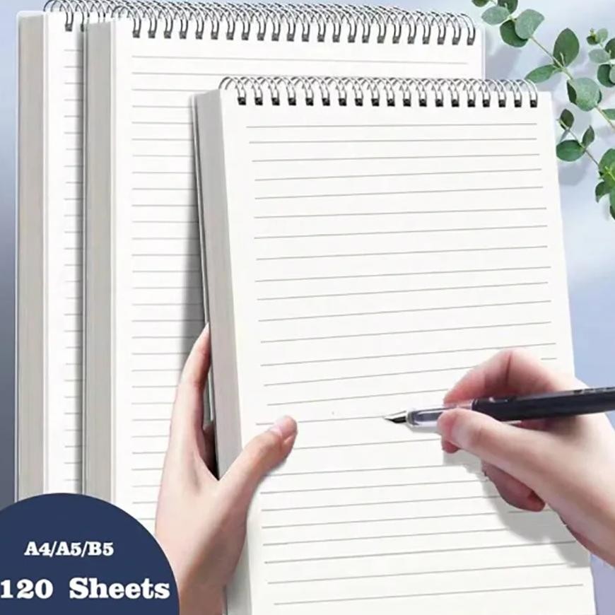 

A4 B5 A5 Thickened Coil Notebook Flipped Up 120 Sheets/240 Pages Line Notebook Notepad School Office Supplies