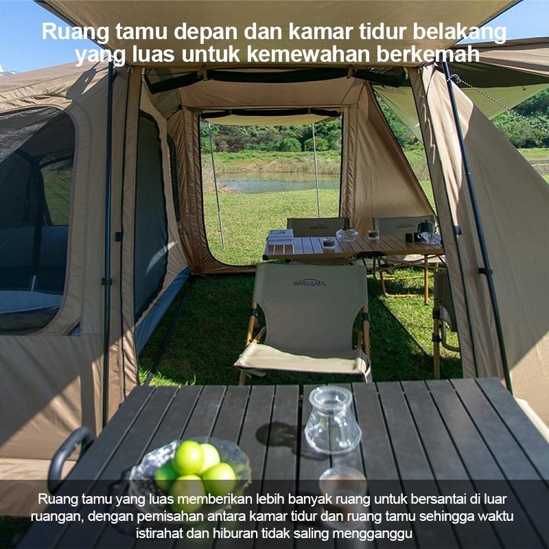 Tenda Camping  Kapasitas 8-12Orang Tunnel 4P Double Layer Waterproof Tent Tenda Tahan Badai Glamping