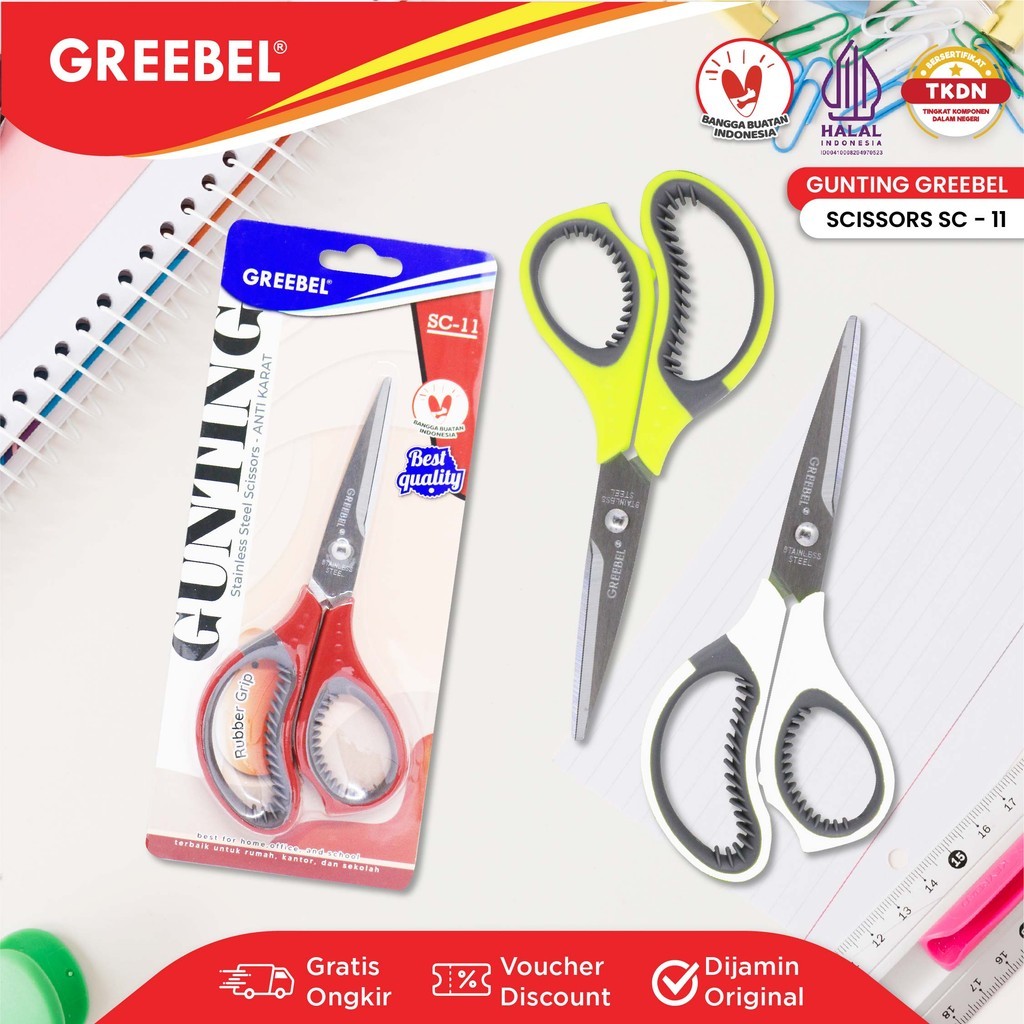 

GREEBEL Gunting Scissor Karakter Lucu (SC- 11) / Gunting Sekolah Mini Stainless Anti Karat Nyaman Digunakan