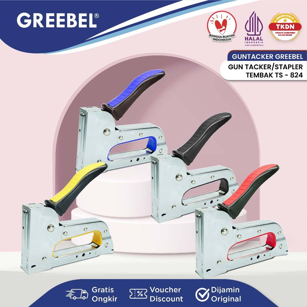 

GREEBEL Stapler Tembak / Gun Tacker (TS 824) Guntacker Stepler Staples Tembak