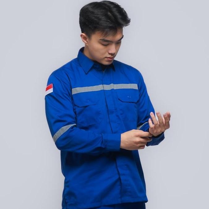 . Baju Safety Wearpack Lengan Panjang Seragam Proyek K3 HSE Irigasi BUMN