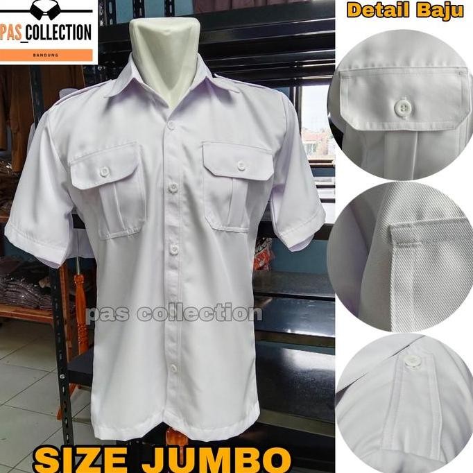 Kemeja Seragam Pria Pns Putih Baju Kerja PDH JUMBO SIZE