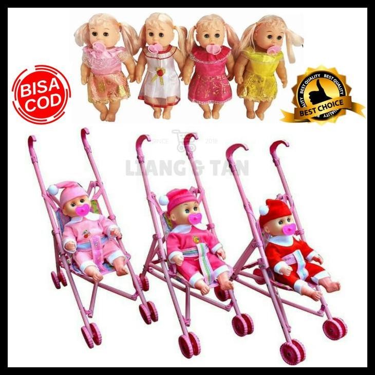 Promo Ukuran Besar Dorongan + Boneka Bayi Perempuan Bisa Nangis Murah