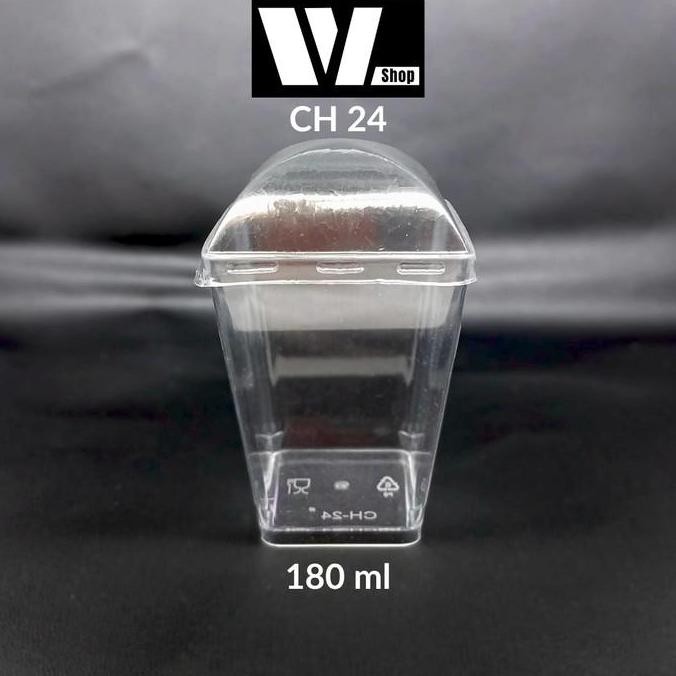 Promo | (100) Gelas Puding Cup 180Ml Ch24 Wadah Jelly Agar-Agar 180 Ml Ch-24 Tempat Puding Coklat Bu