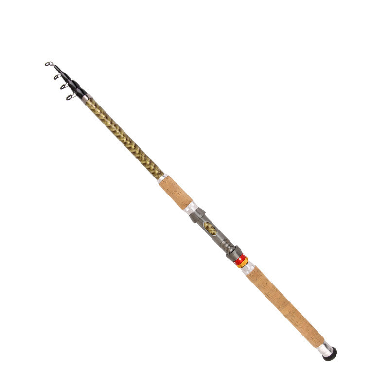 In Stock Promotion High-Quality Leather Coated Super Hard Adjustable Telescopic Fishing Rod  Portabl