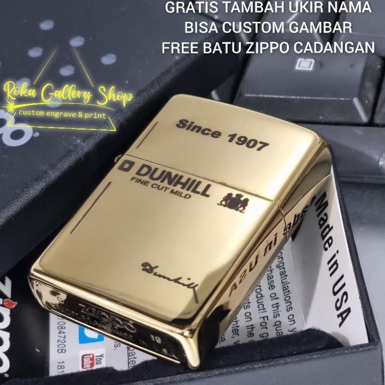 korek api zippo custom logo dunhill grafir ukir permanen