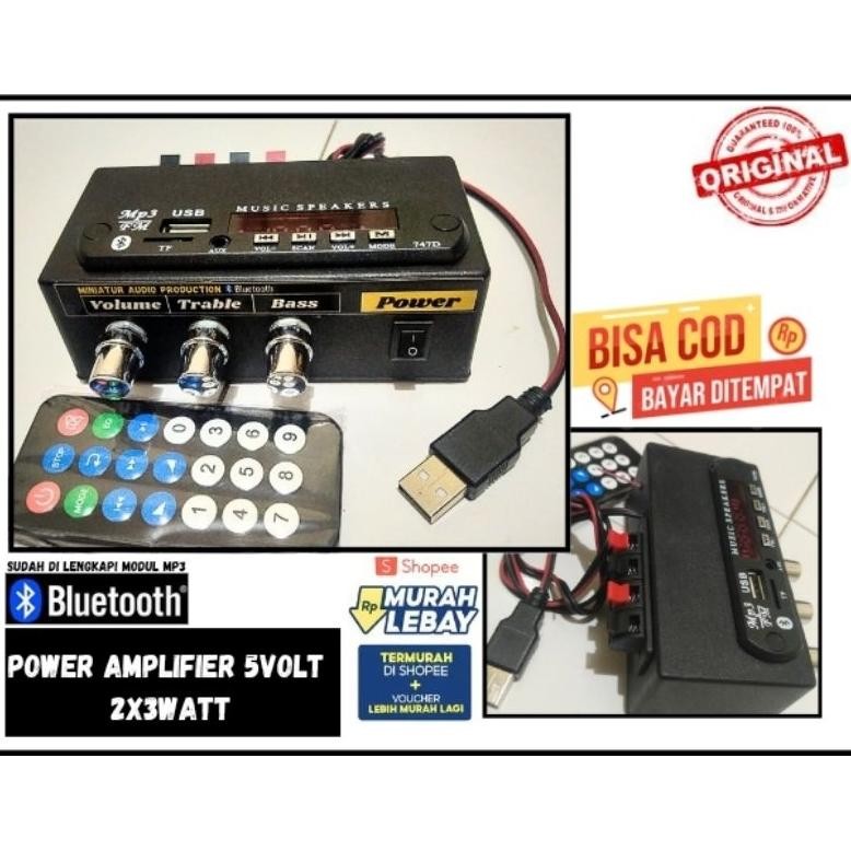 Amplifier 5volt + modul mp3 bluetooth