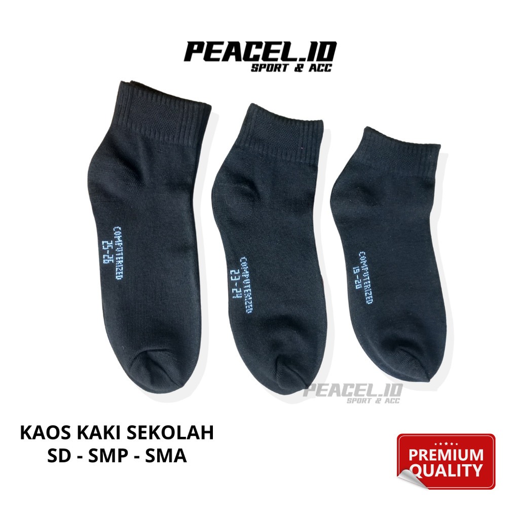 Kaos Kaki Hitam Pendek Semata Kaki Anak Sekolah SD SMP SMA Premium Quality