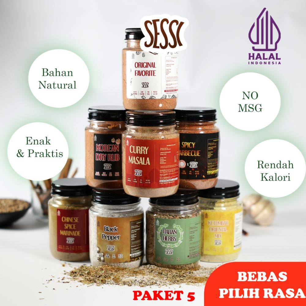 

5pcs Bumbu Marinasi Sessi Paket 5pcs (Bebas Pilih Rasa)