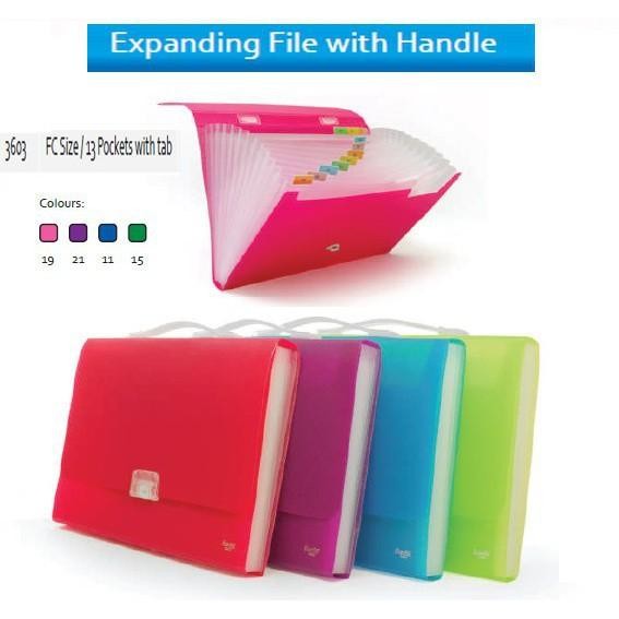 

Bantex Expanding File With Handle Folio Grass Green 3603 15