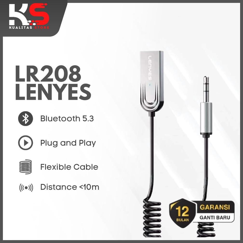 MERBAU LENYES Bluetooth Receiver Colokan Aux 3.5mm dan Usb Untuk Speaker Mobil PC / Laptop LR208
