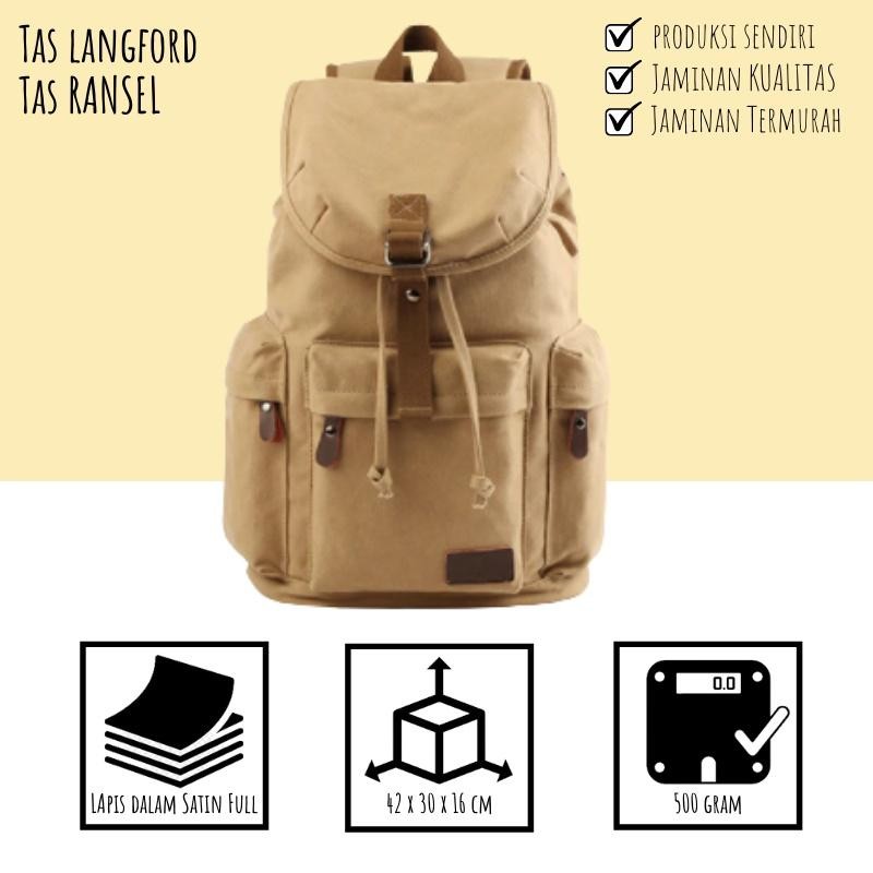 Tas Ransel Kanvas Canvas Pria Import Backpack Original